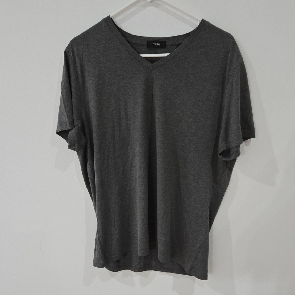 Theory Sz XL Men's Charcoal Short Sleeve Tee